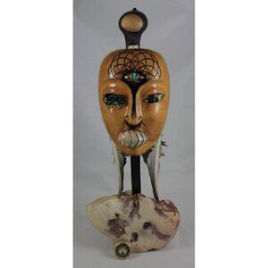 Natural Skull Face Chiton Fossil ?Moldavite? Rock & Mineral Specimen Mask VIDEO